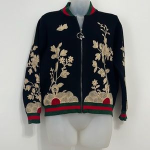 Embroidered baseball style jacket